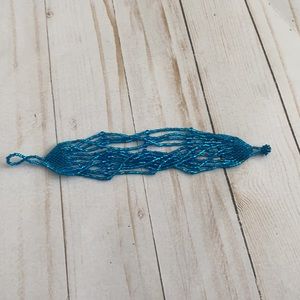 Handmade blue beaded bracelet